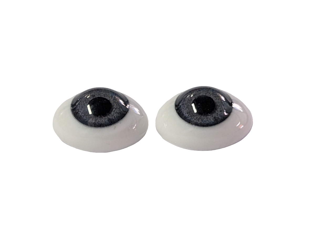 14mm Grey Blue Oval Glass Eyes Reborn Baby Doll Making Supplies