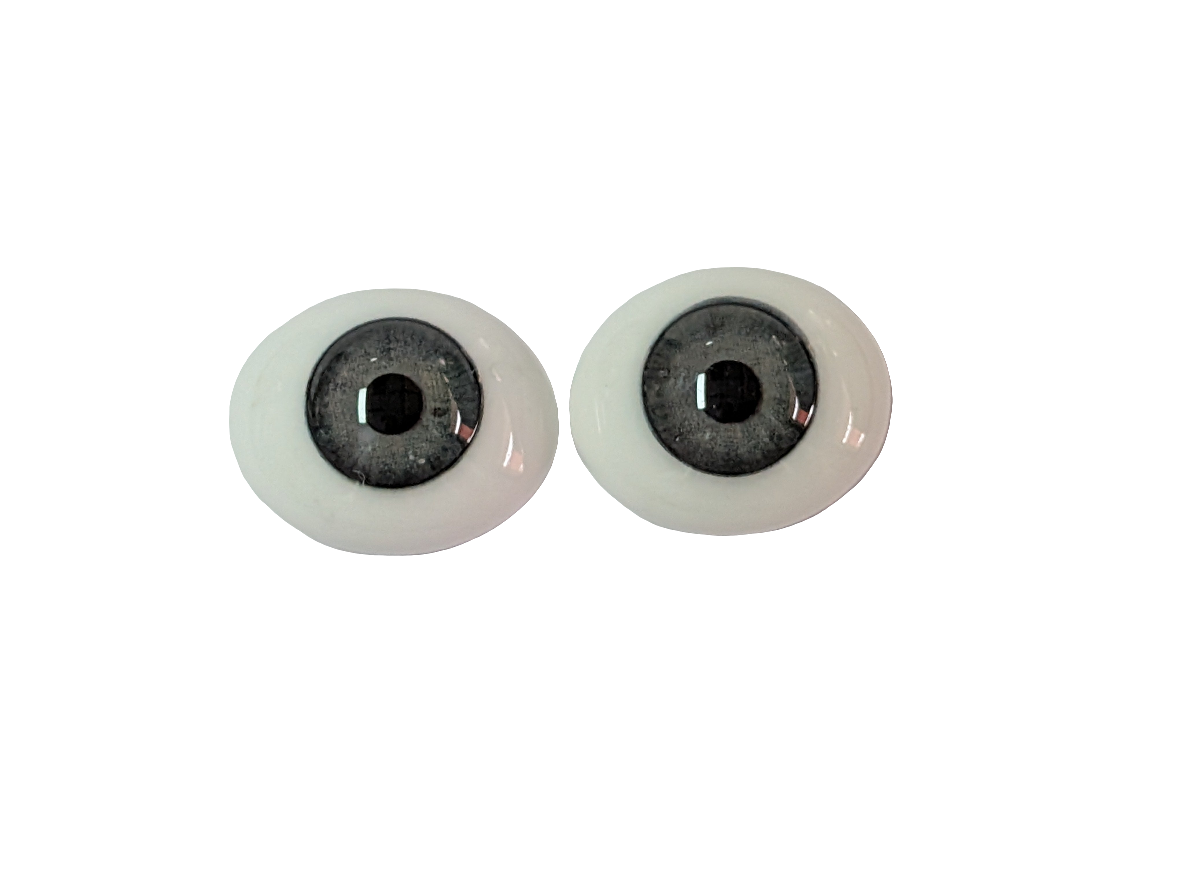 20mm Light Grey Blue Oval Glass Eyes Reborn Baby Doll Making Supplies