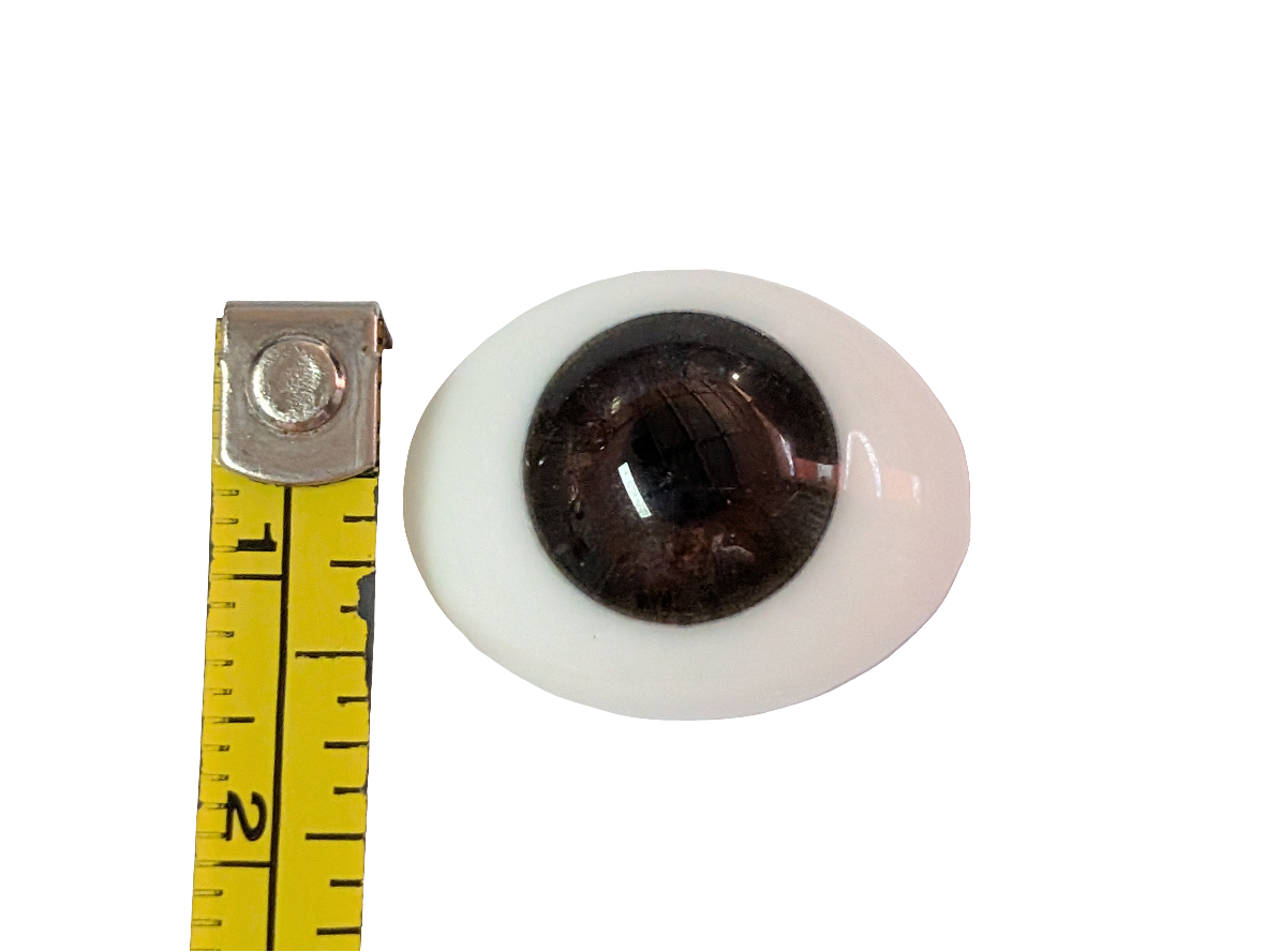 20mm Brown Oval Glass Eye Reborn Baby Doll Making Supplies