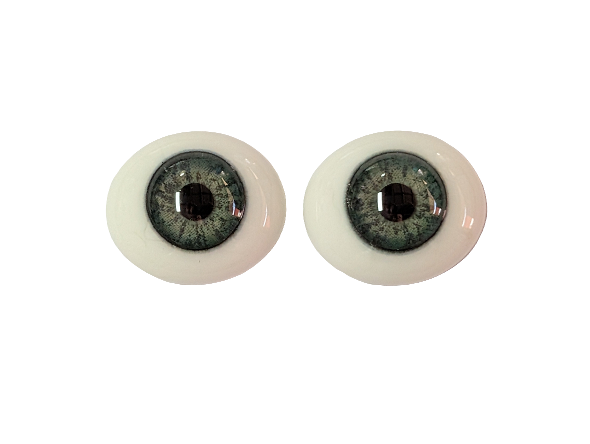 20mm Meadow Green Oval Glass Eyes Reborn Baby Doll Making Supplies