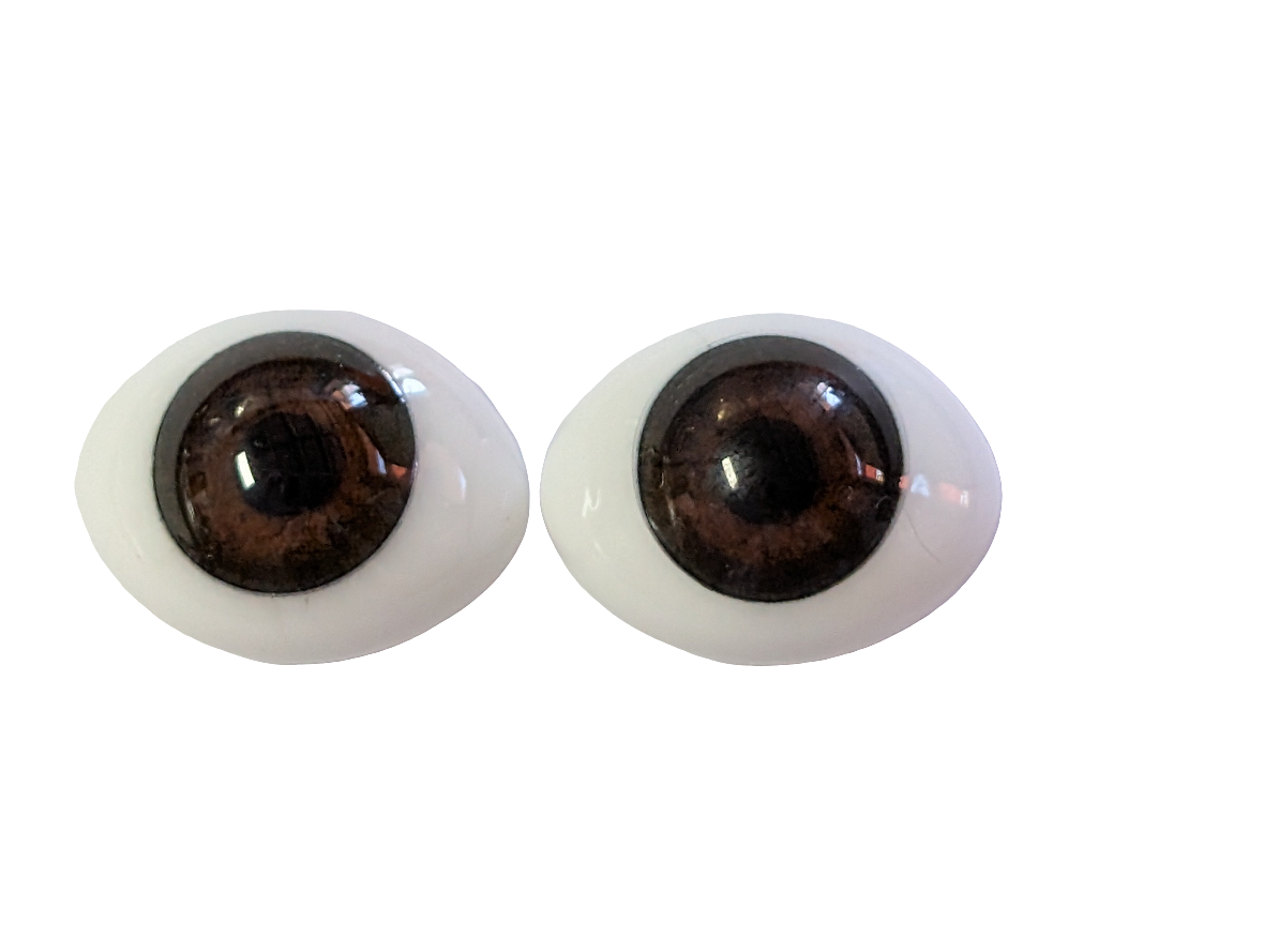 16mm Brown Oval Glass Eyes Reborn Baby Doll Making Supplies