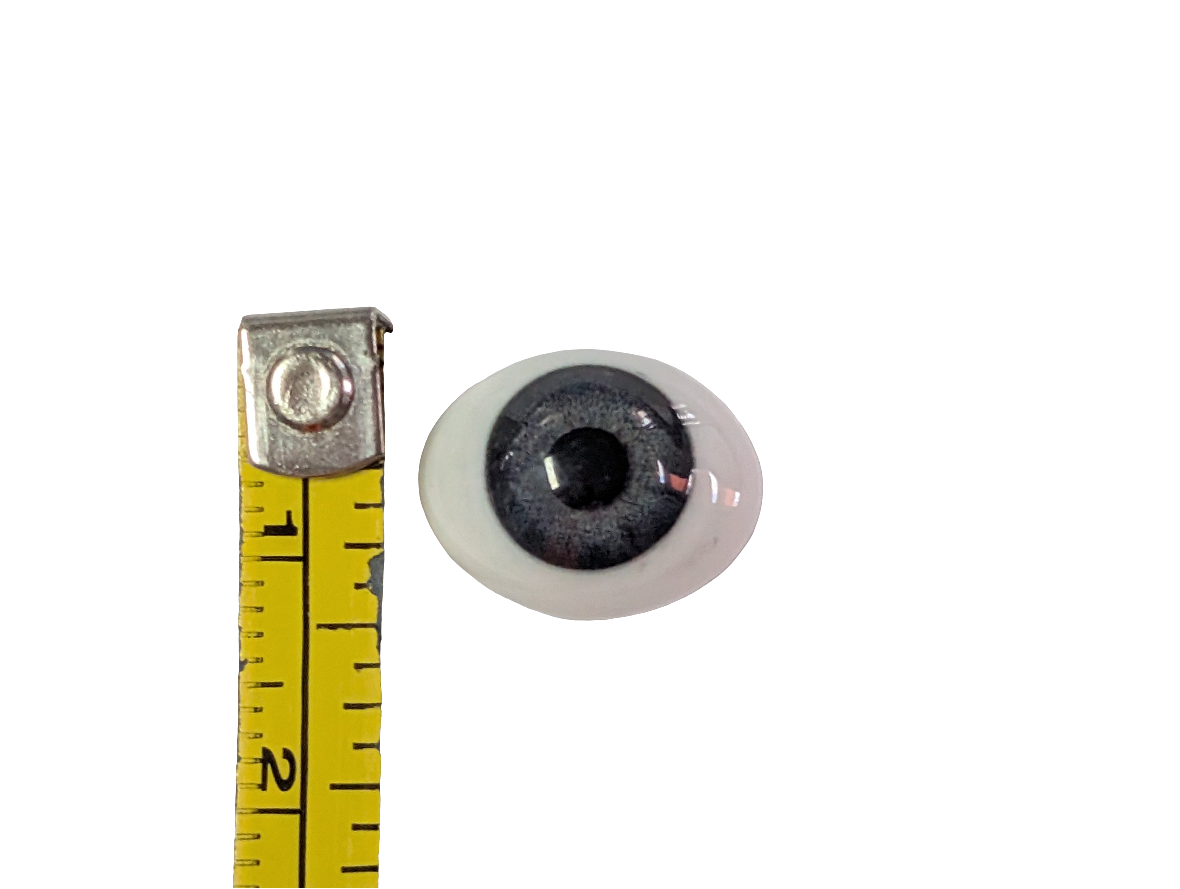 14mm Grey Blue Oval Glass Eyes Reborn Baby Doll Making Supplies