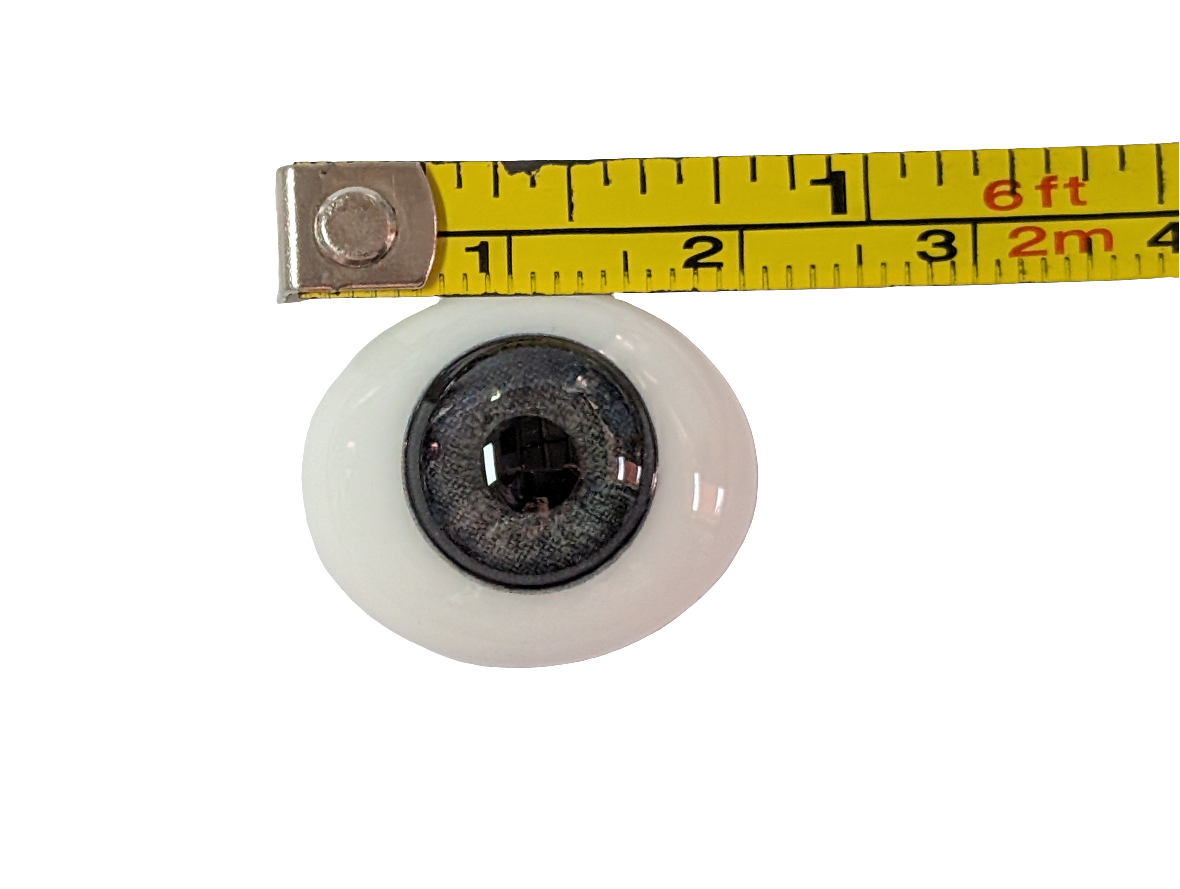 20mm Grey Blue Oval Glass Eyes Reborn Baby Doll Making Supplies