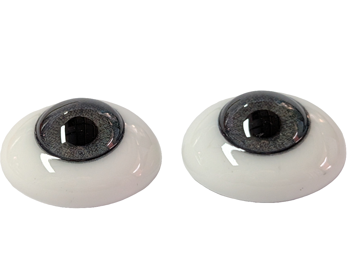20mm Grey Blue Oval Glass Eyes Reborn Baby Doll Making Supplies