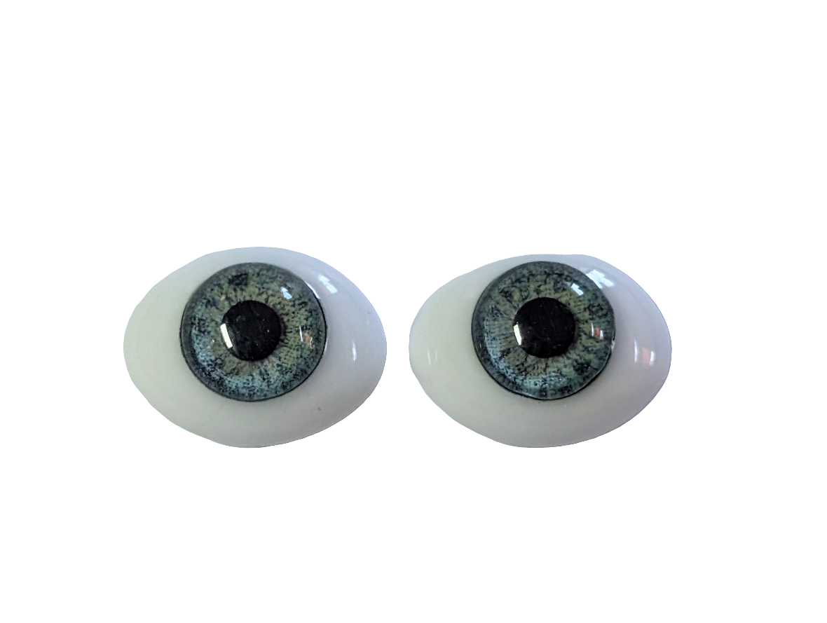 14mm Meadow Green Oval Glass Eyes Reborn Baby Doll Making Supplies