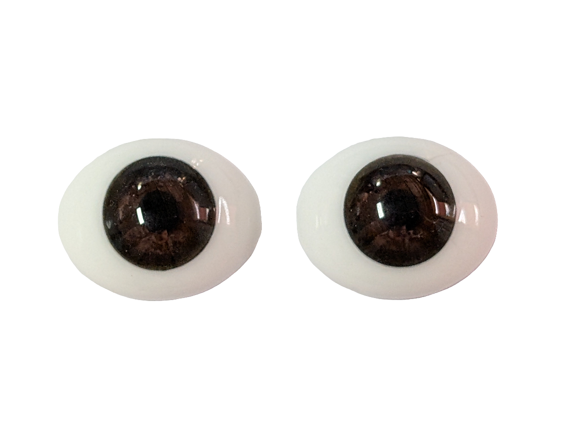 20mm Brown Oval Glass Eye Reborn Baby Doll Making Supplies
