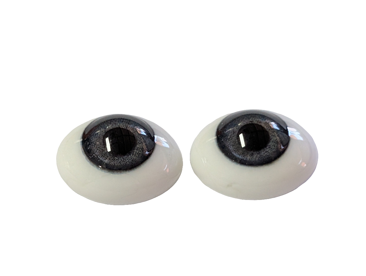 16mm Grey Blue Oval Glass Eyes Reborn Baby Doll Making Supplies