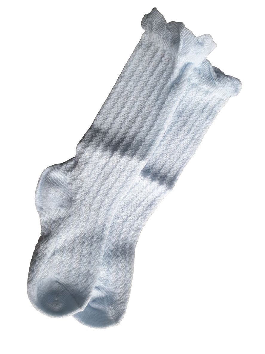 Light Blue Knee High Reborn Socks Baby Size