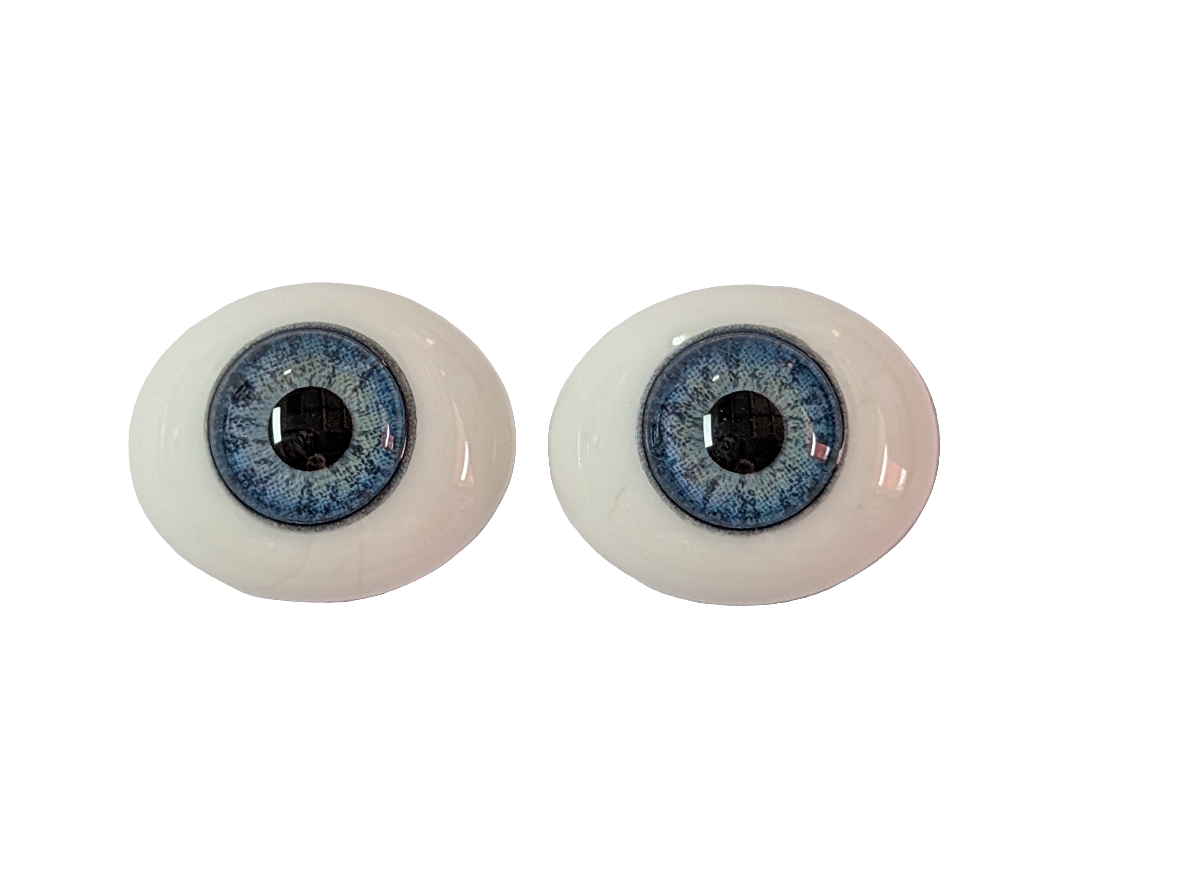 20mm Sky Blue Oval Glass Eyes Reborn Baby Doll Making Supplies