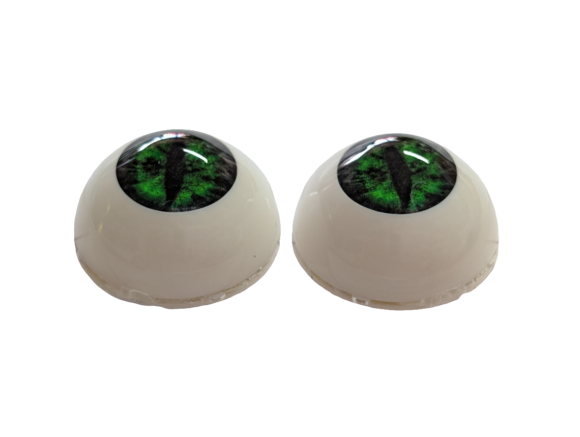 20mm REPTILIAN GREEN Cat Eyes Acrylic for Reborn Horror Unusual Doll Baby Making