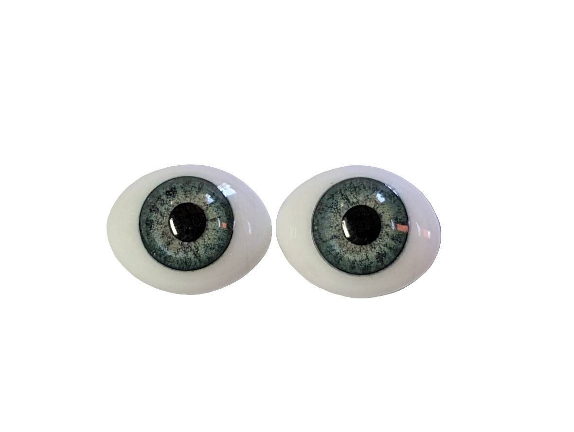 16mm Meadow Green Oval Glass Eyes Reborn Baby Doll Making Supplies