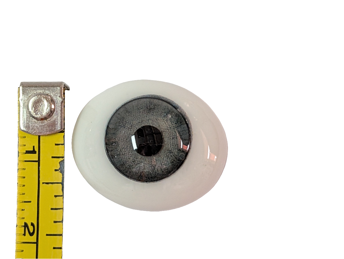 20mm Light Grey Blue Oval Glass Eyes Reborn Baby Doll Making Supplies