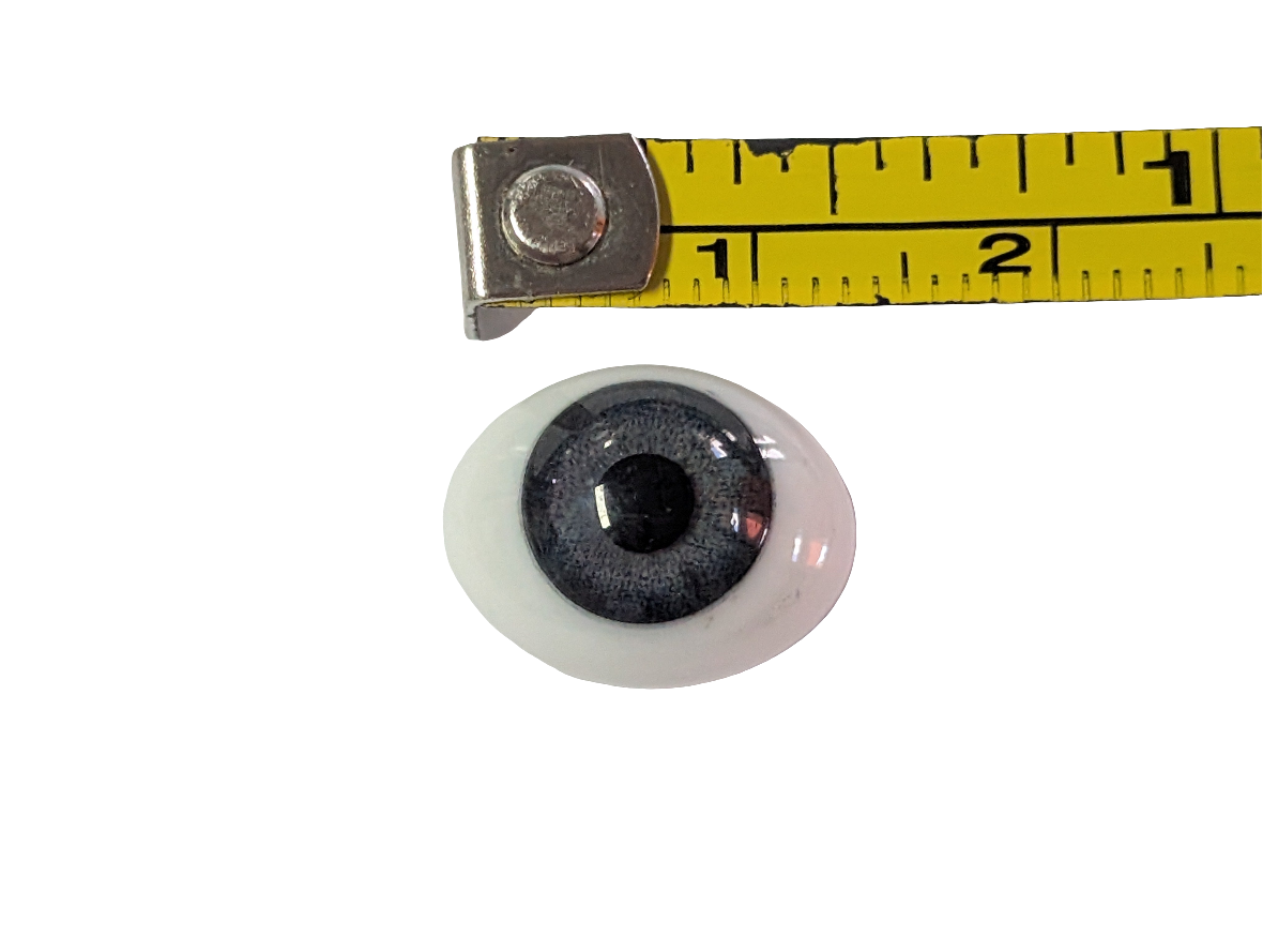14mm Grey Blue Oval Glass Eyes Reborn Baby Doll Making Supplies