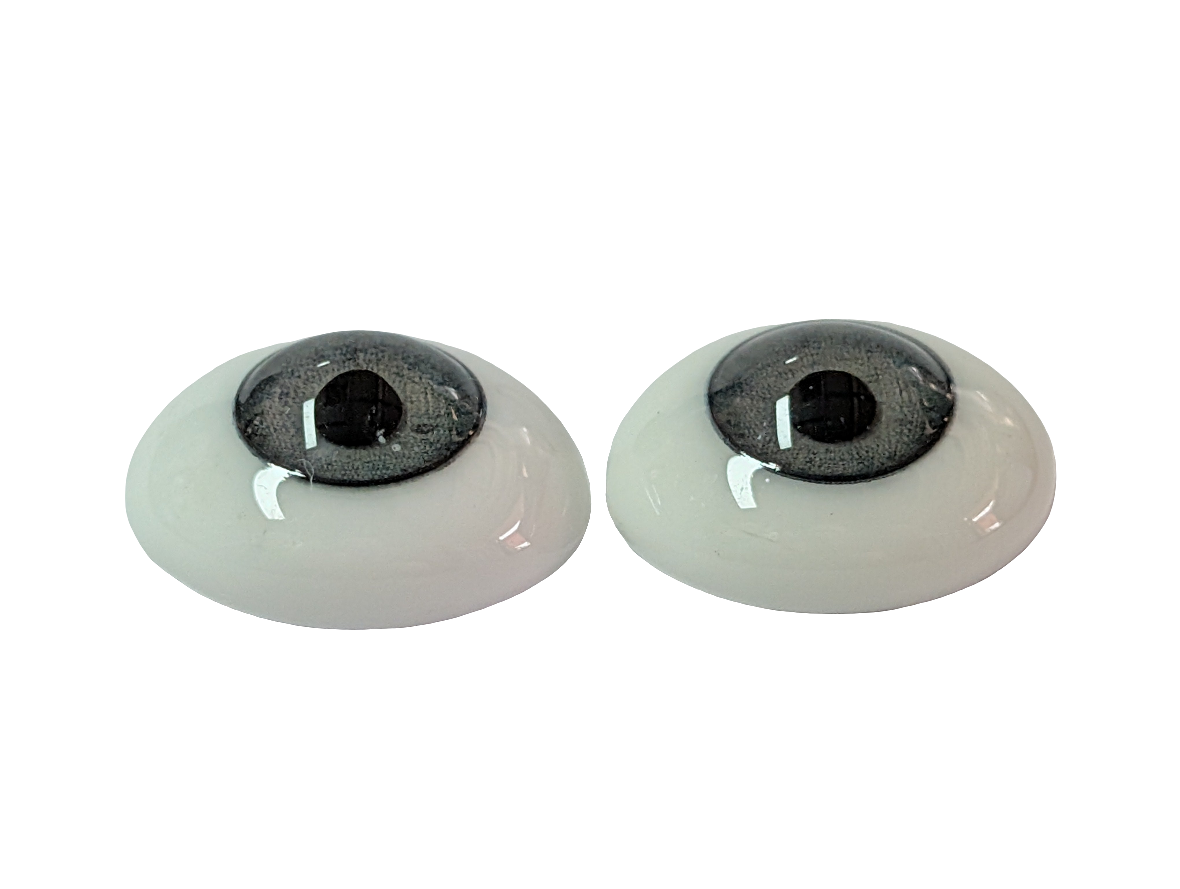 20mm Light Grey Blue Oval Glass Eyes Reborn Baby Doll Making Supplies