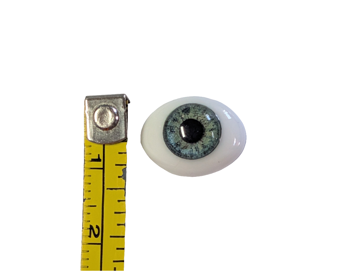 14mm Meadow Green Oval Glass Eyes Reborn Baby Doll Making Supplies