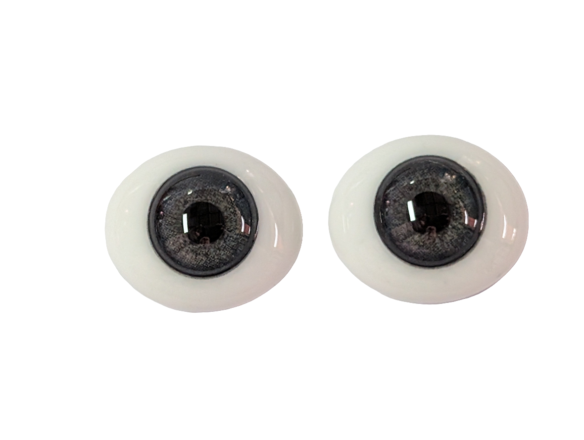 20mm Grey Blue Oval Glass Eyes Reborn Baby Doll Making Supplies