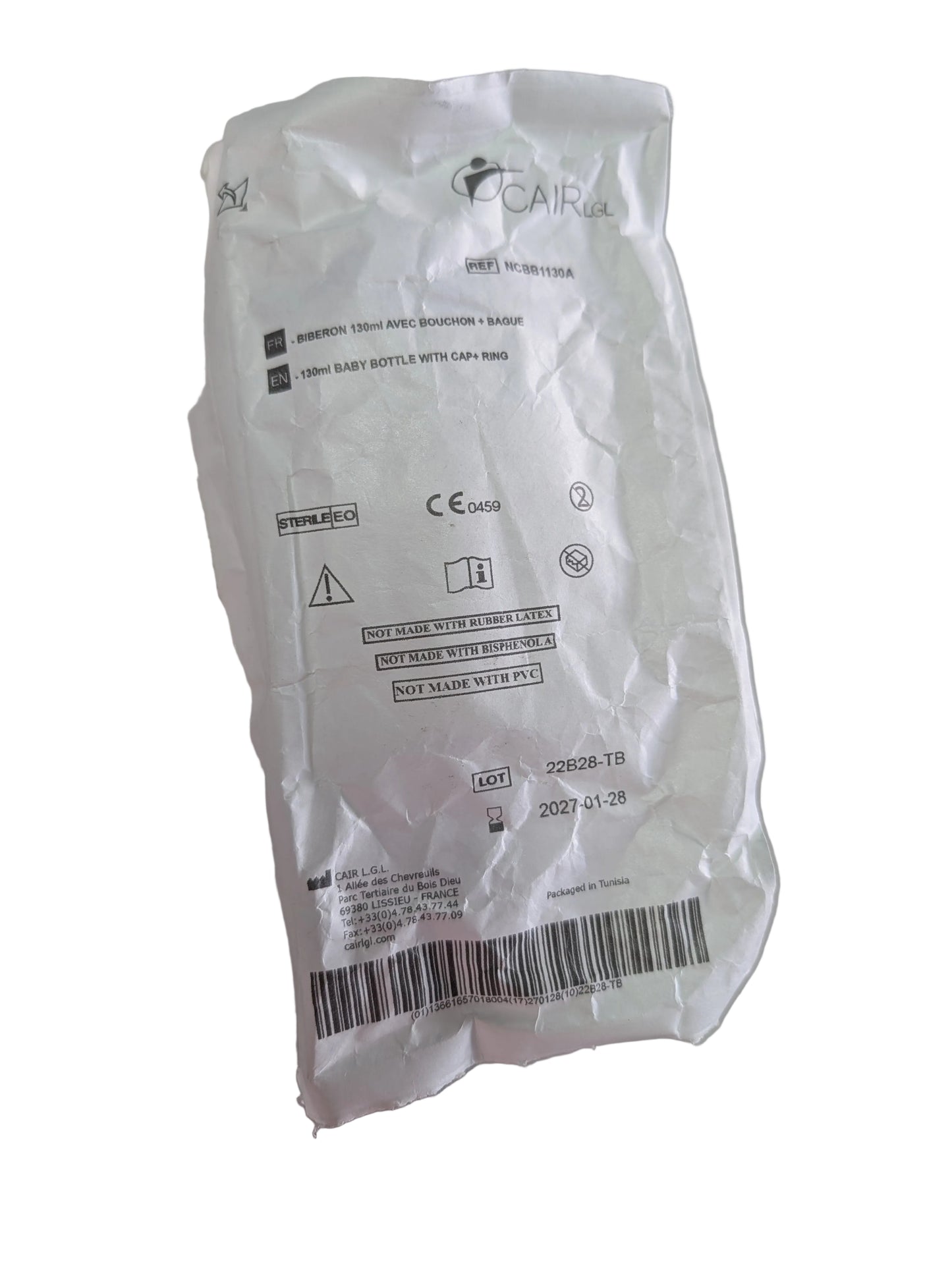Nutricair 130ml Authentic Hospital Disposable Bottle Sterile