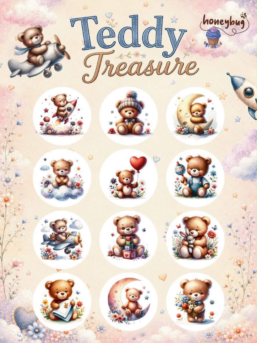 Honeybug Teddy Treasure Sprinkles Smooches Pacifier-Dummy Stickers Reborn Baby