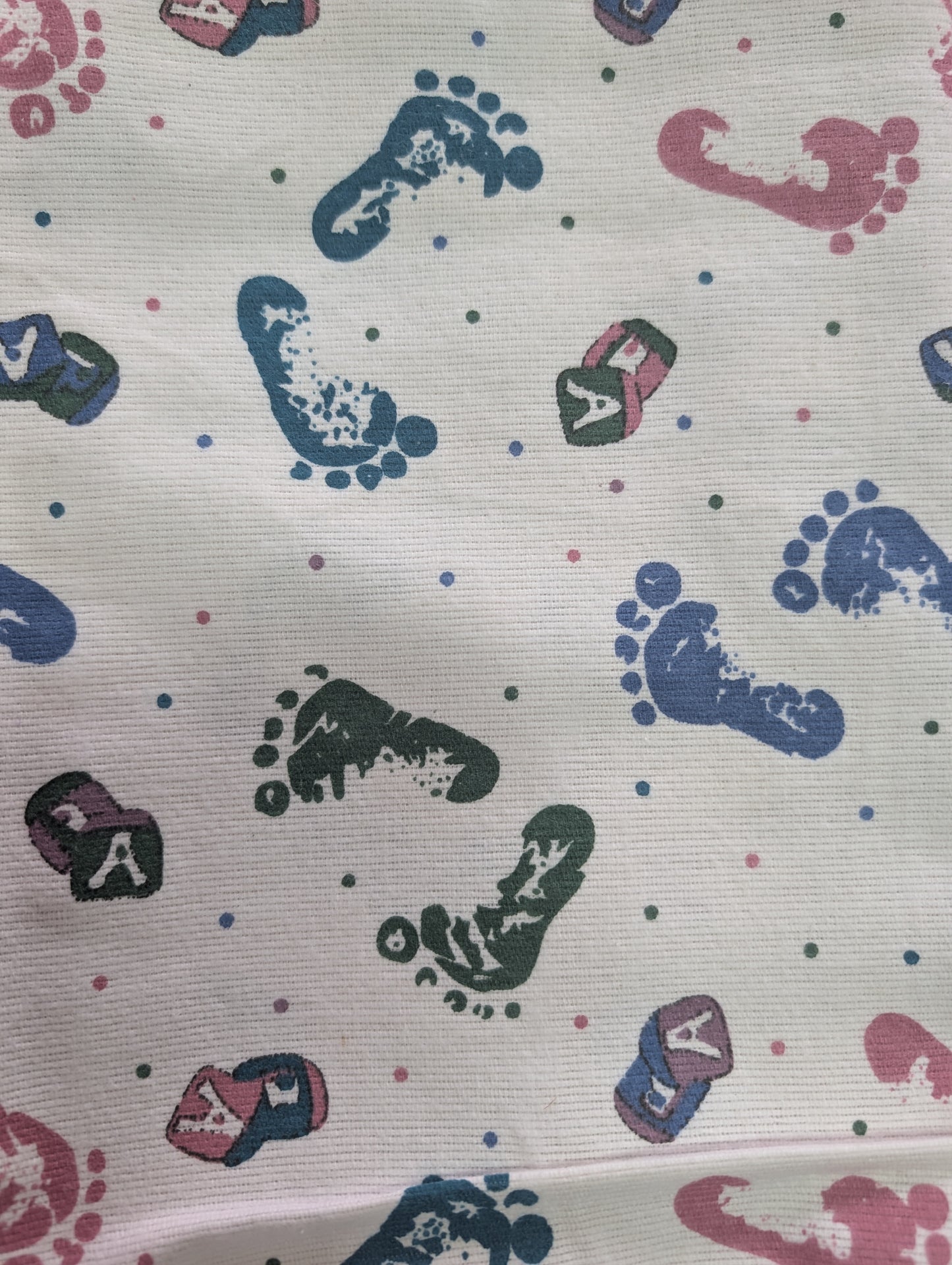 Vintage Foot Print Hospital Baby Receiving Blanket - Photo Prop Reborn Baby