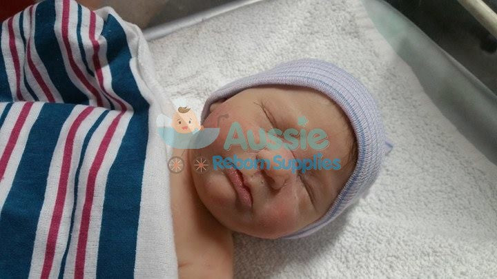 Genuine Hospital Baby Beanie Multi Striped- Photo Prop Reborn Baby