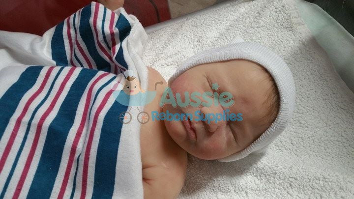 Genuine Hospital Baby Beanie Plain White- Photo Prop Reborn Baby