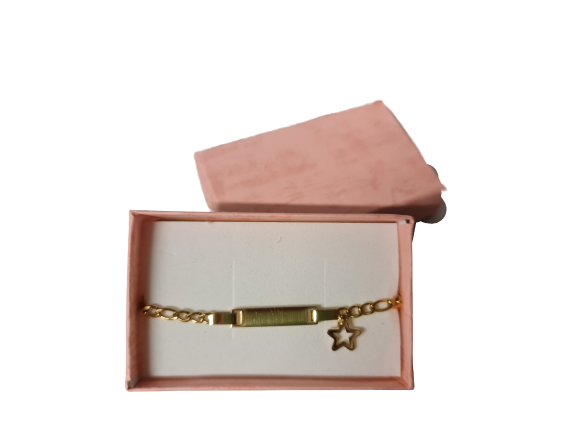 Baby gold id on sale bracelet