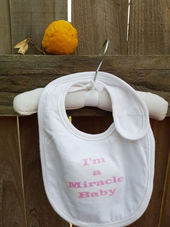 I'm a Miracle Baby ~ White Baby Bib