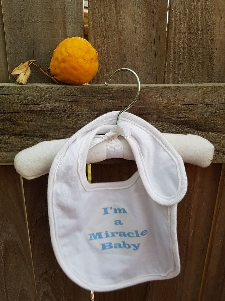 I'm a Miracle Baby ~ White Baby Bib