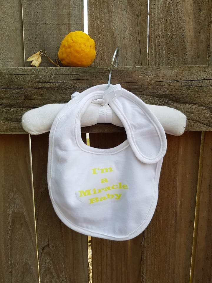 I'm a Miracle Baby ~ White Baby Bib