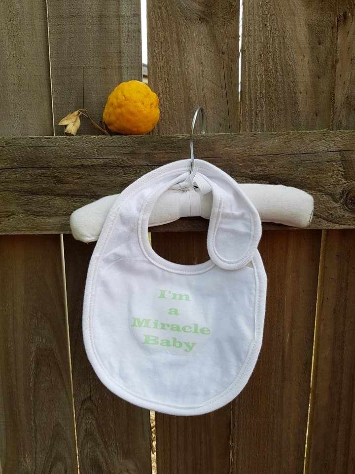 I'm a Miracle Baby ~ White Baby Bib