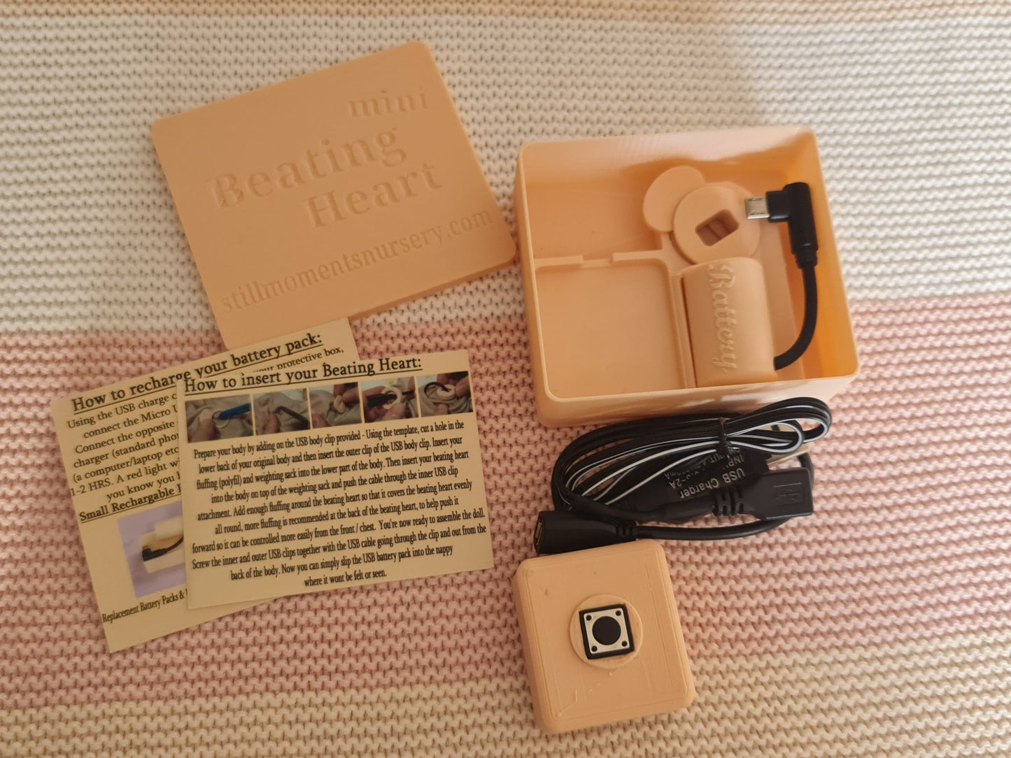 Mini Reborn Baby Doll Beating Heart Chest Plate Rechargeable