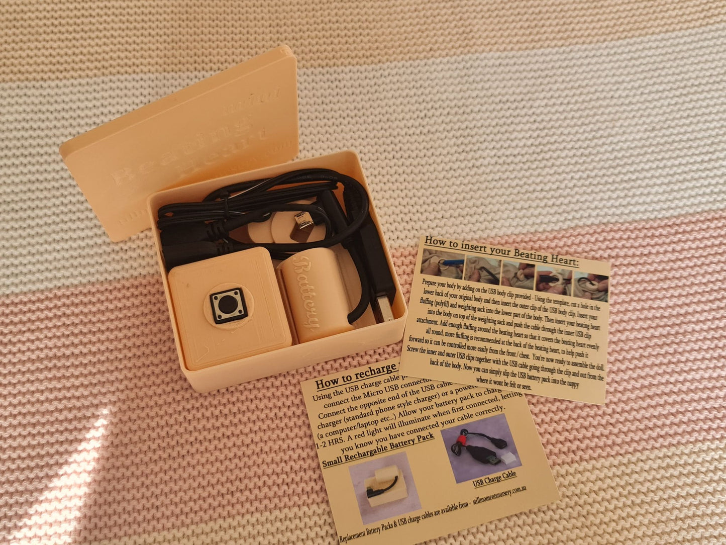 Mini Reborn Baby Doll Beating Heart Chest Plate Rechargeable