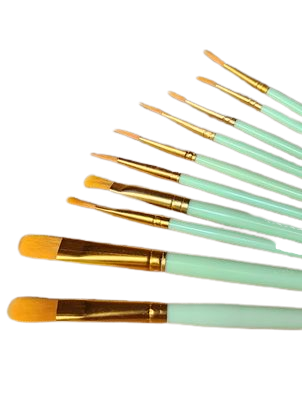 Set of 10 Nylon Brush Set Peppermint Green