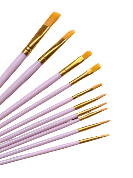 Set of 10 Nylon Brush Set Marshmallow Pink