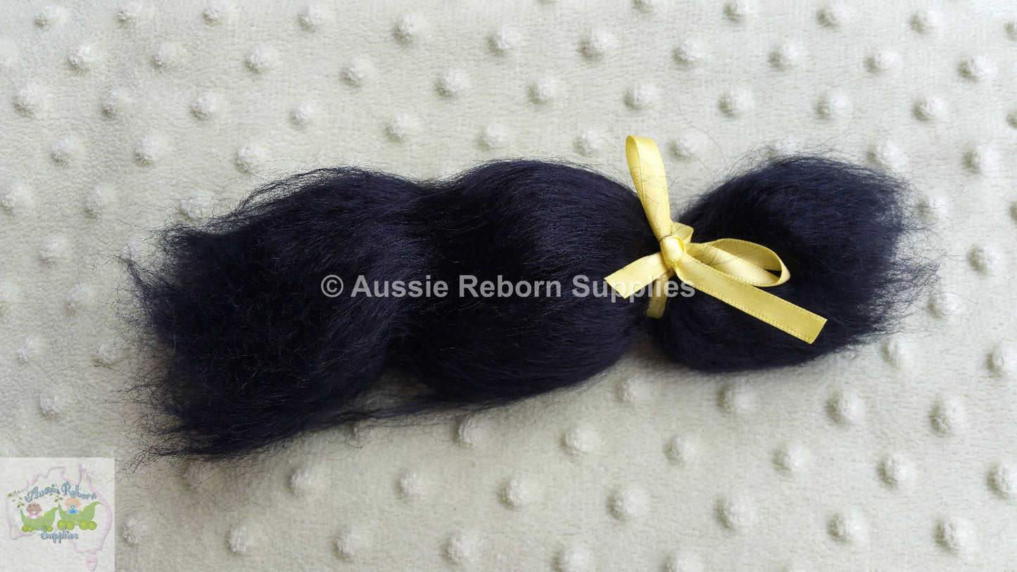 Black Mohair for Reborn Baby Dolls 15gm ( Half Oz )