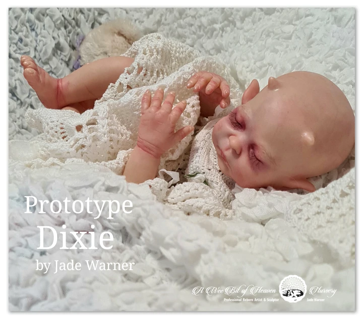 Dixie Asleep Baby Vampire by Jade Warner Unpainted Fantasy Reborn kit