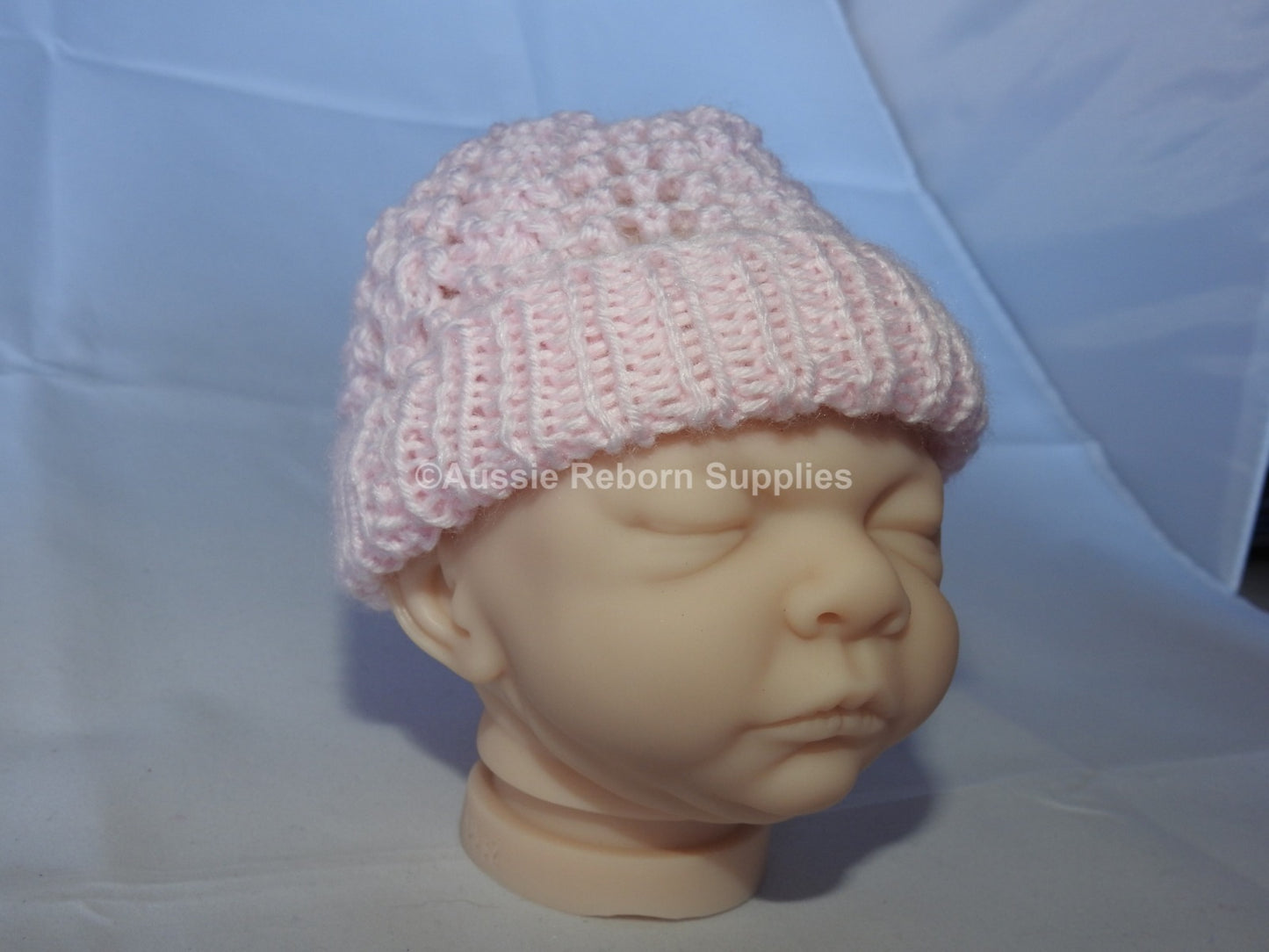 Hand Knitted Preemie Set Girl -  Pink Beanie, Mittens and Booties