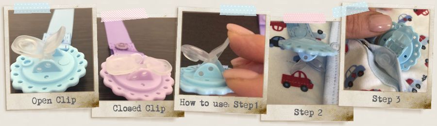 Honeybug Noe-Noe Pacifier-Dummy Clip Magnetic Vintage Cream with Ribbon Reborn Baby