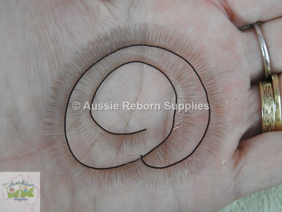 20cm Strip Eyelash Lashes Light Brown Reborn Baby Doll