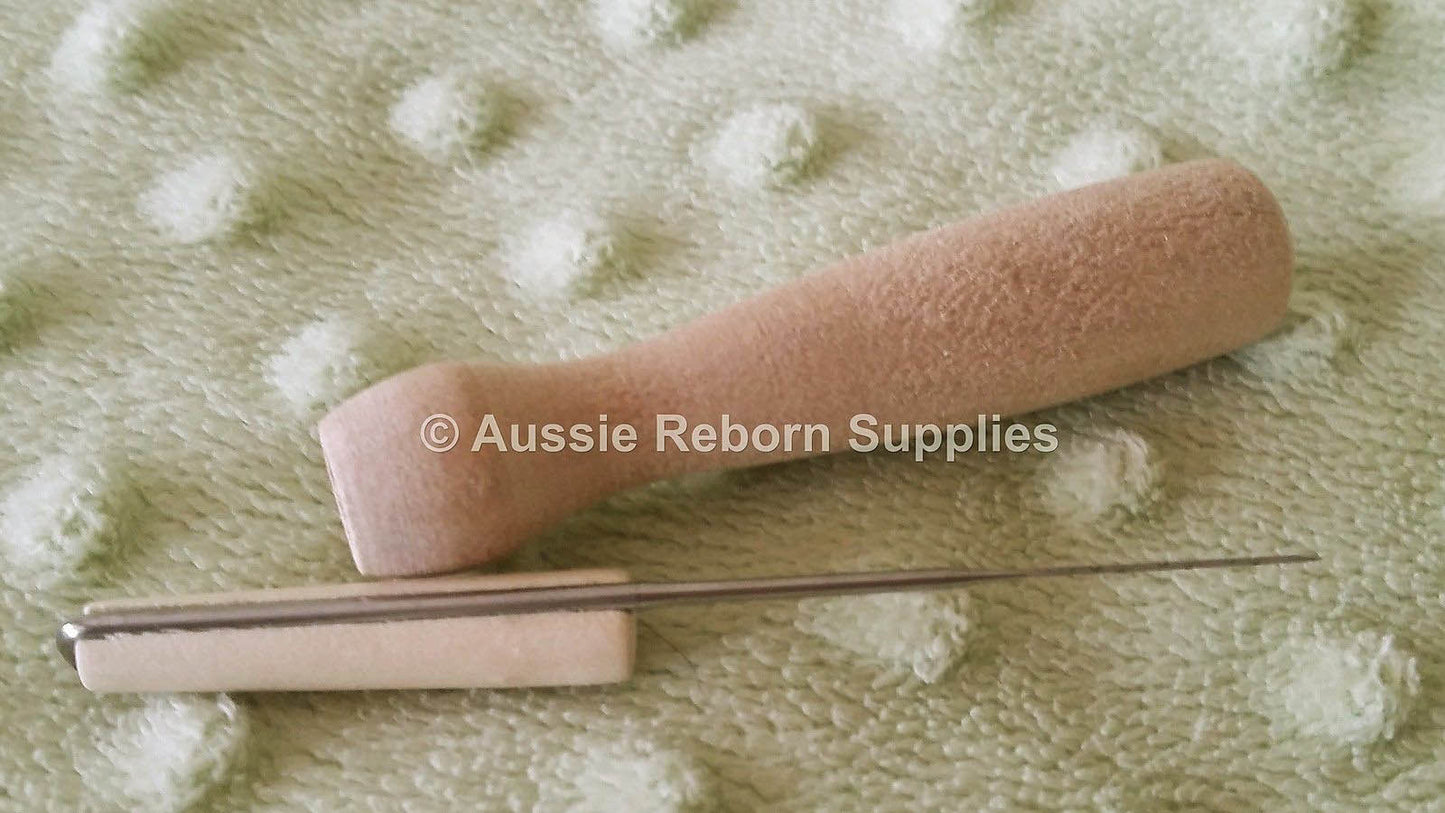 Wooden Reborn Hair Micro Implanting Tool for Mohair Baby Doll Supplies