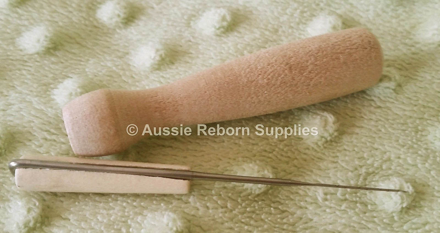 Wooden Reborn Hair Micro Implanting Tool for Mohair Baby Doll Supplies