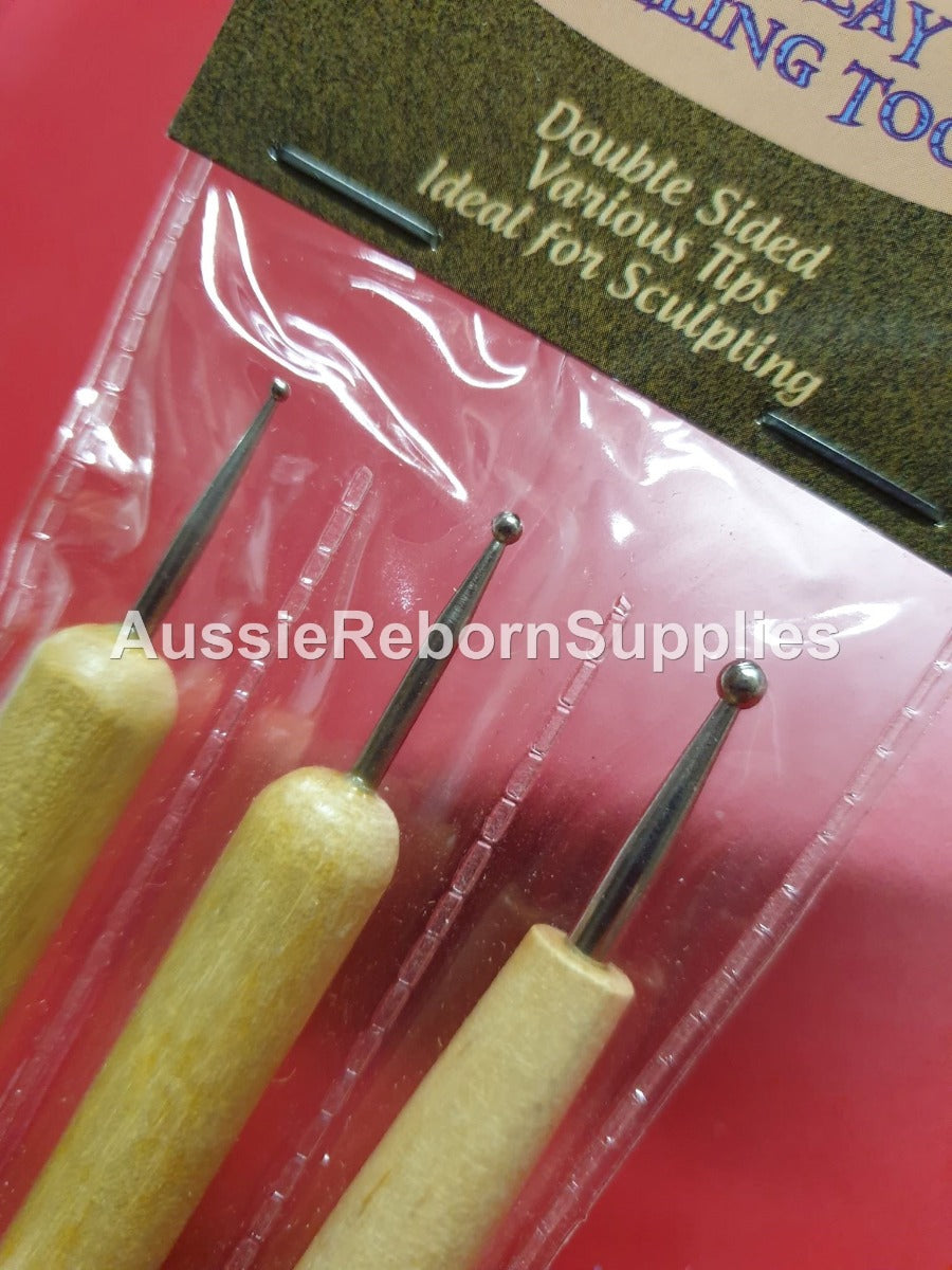 Wooden Modeling Tools for Clay Sculpting Reborn Babies Baby Dolls Set of 3