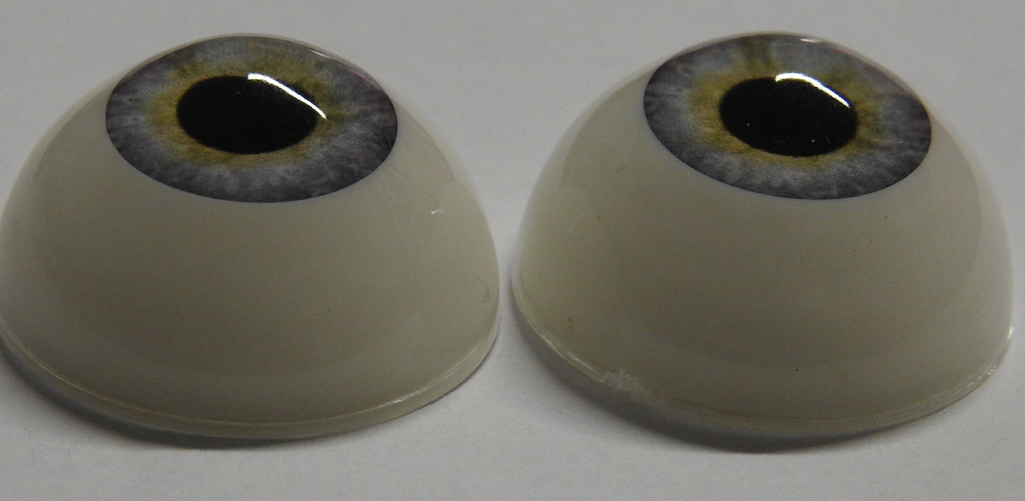 22mm Whispy Grey Round Acrylic Eyes Reborn Baby Doll Making Supplies