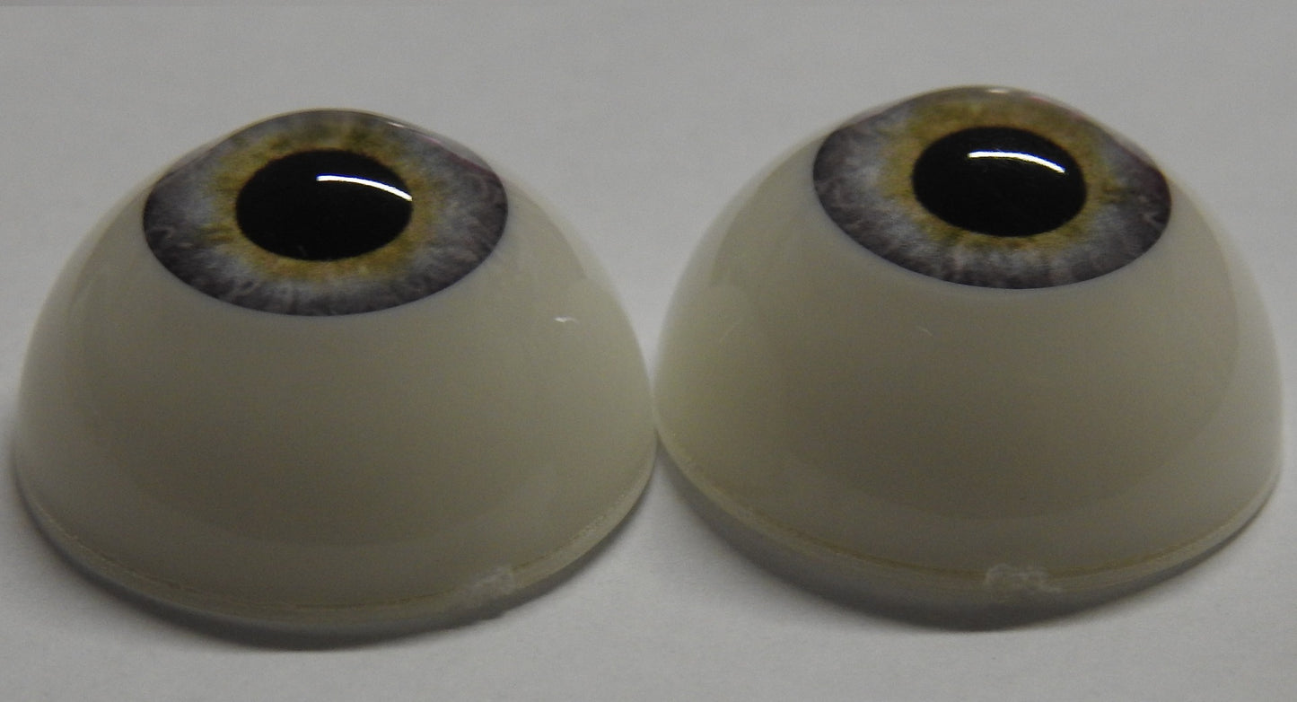 24mm Whispy Grey Round Acrylic Eyes Reborn Baby Doll Making Supplies