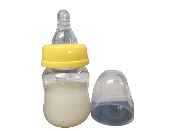 Reborn Baby Unisex Lemon Yellow Tall Bottle Prop 60ml with NO FLOW baby Teat