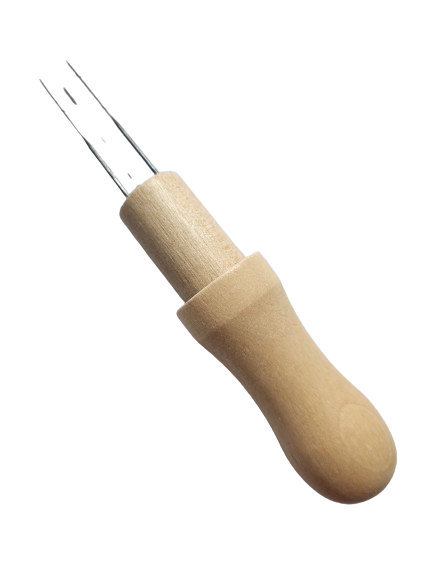 Wooden 3 Needle Reborn Hair Micro Rooting Tool for Mohair Reborn Baby