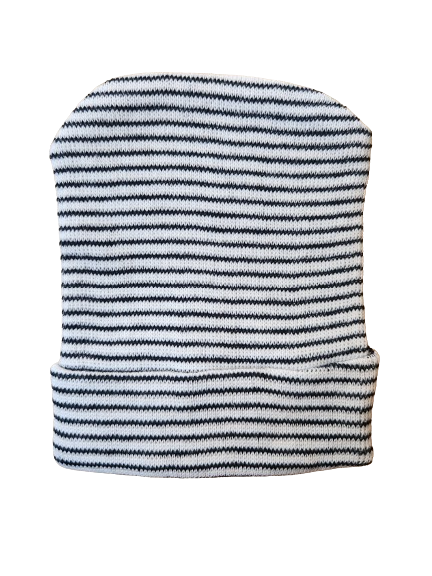 Genuine Hospital Baby Beanie Black and White- Photo Prop Reborn Baby