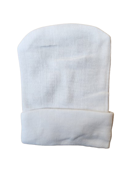 Genuine Hospital Baby Beanie Plain White- Photo Prop Reborn Baby