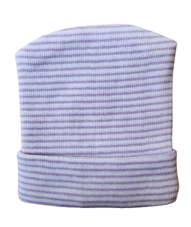 Genuine Hospital Baby Beanie Purple and White- Photo Prop Reborn Baby