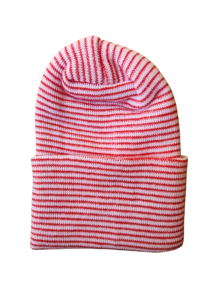 Genuine Hospital Baby Beanie Red and White- Photo Prop Reborn Baby